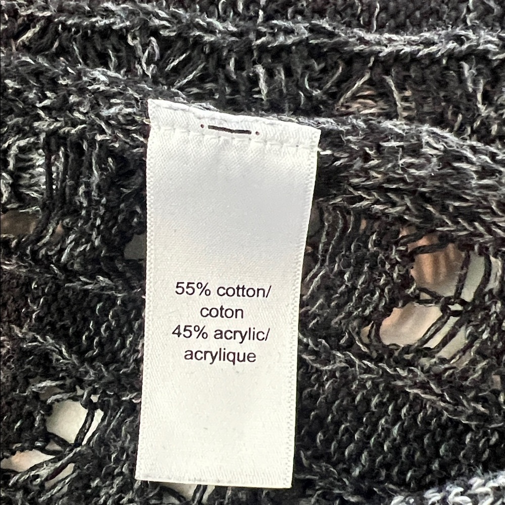 Maurices Ombré Striped Gray & Black Hooded Open Cardigan Sweater - Size M - Picture 6 of 10